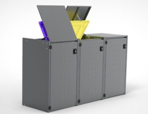 Müllbox Typ Boxxi Stahl verzinkt Anthrazit RAL-...